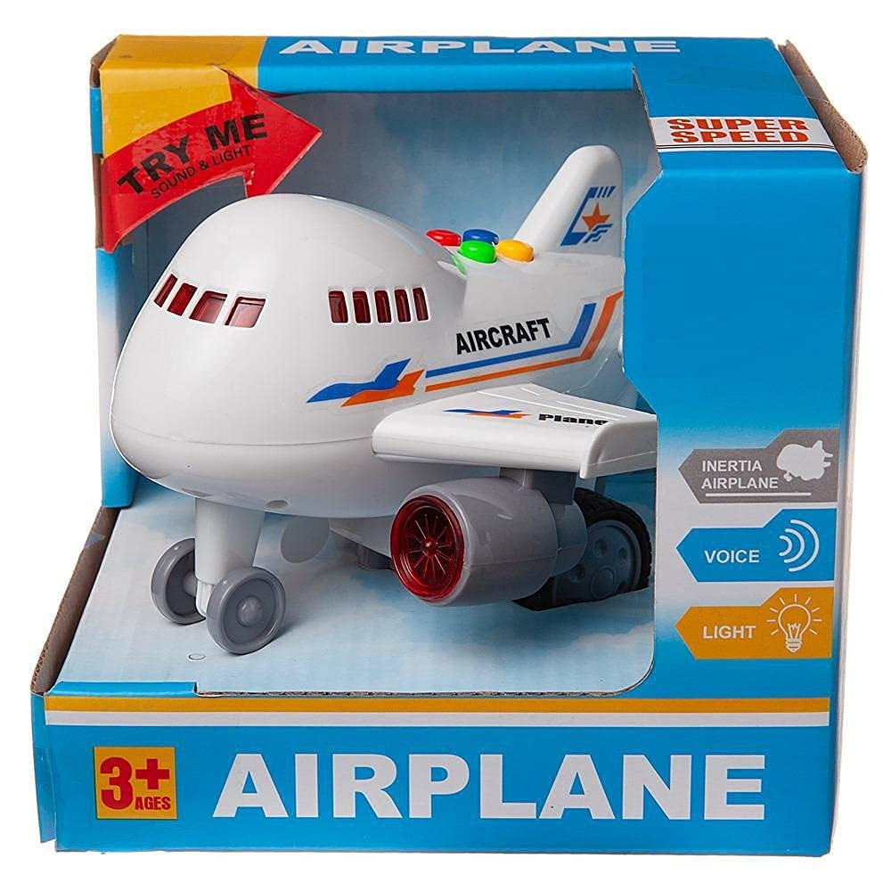 HALO NATION® Inertia Friction Powered Light Sound Aeroplane Airbus Toy
