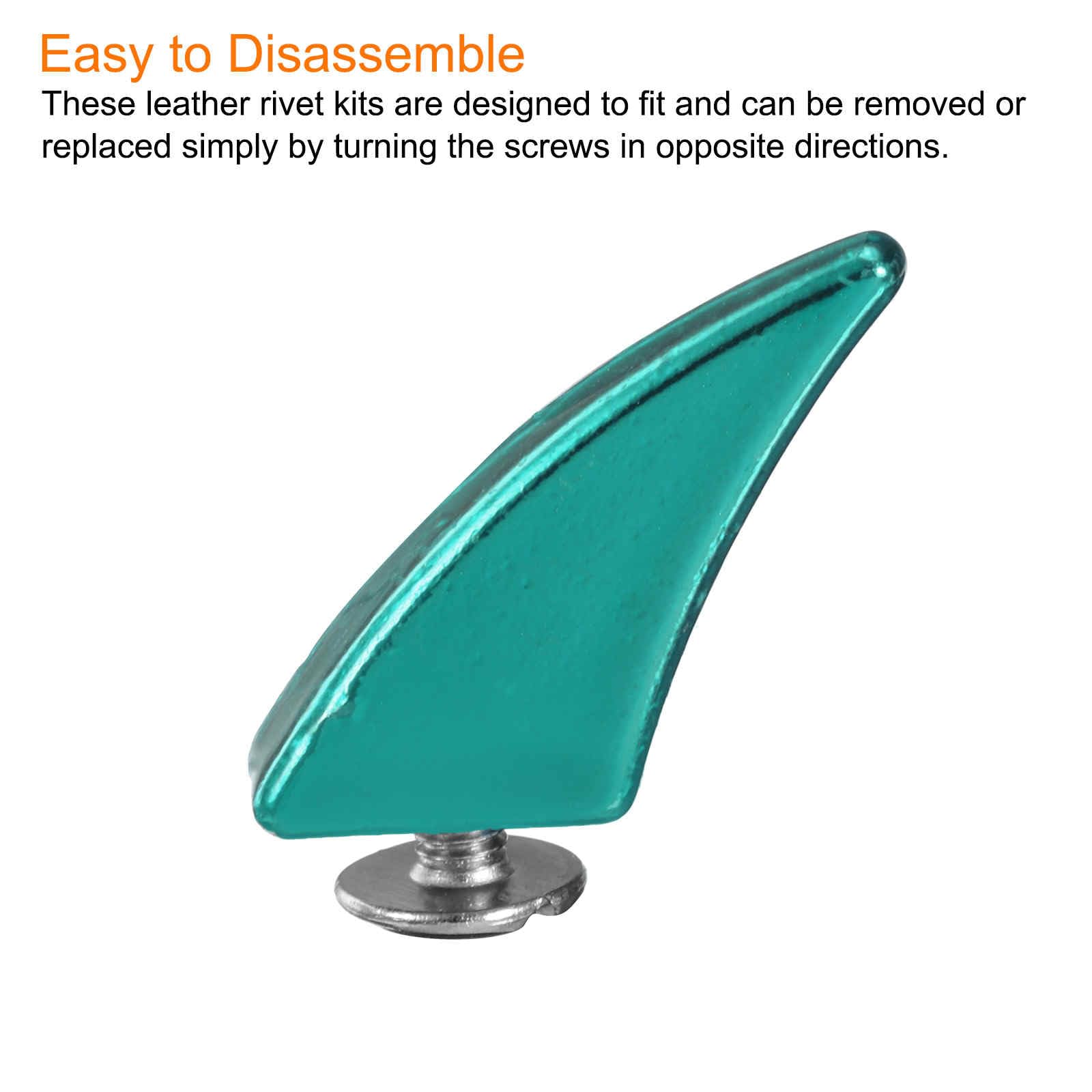 HARFINGTON Juego de 10 puntas de garra de gato de 17 x 12 mm, remaches de cuerno para manualidades de cuero con tachuelas de metal para hacer accesorios de ropa, estilo punk personalizado, color azul