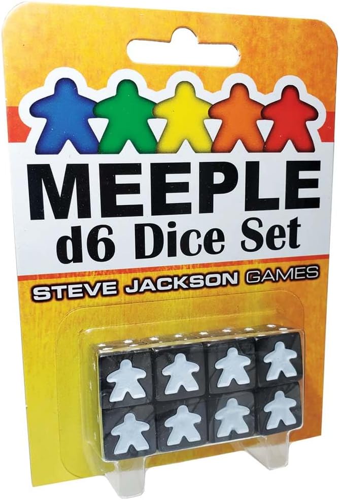 Meeple D6 Dice Set - Black by Steve Jackson Games