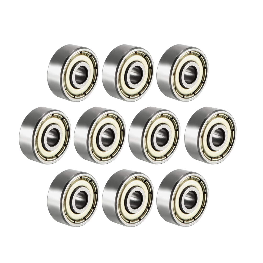 uxcell 624Z Deep Groove Ball Bearing Single Shield 60024, 4mm x 13mm x 5mm Chrome Steel Bearings (Pack of 10)