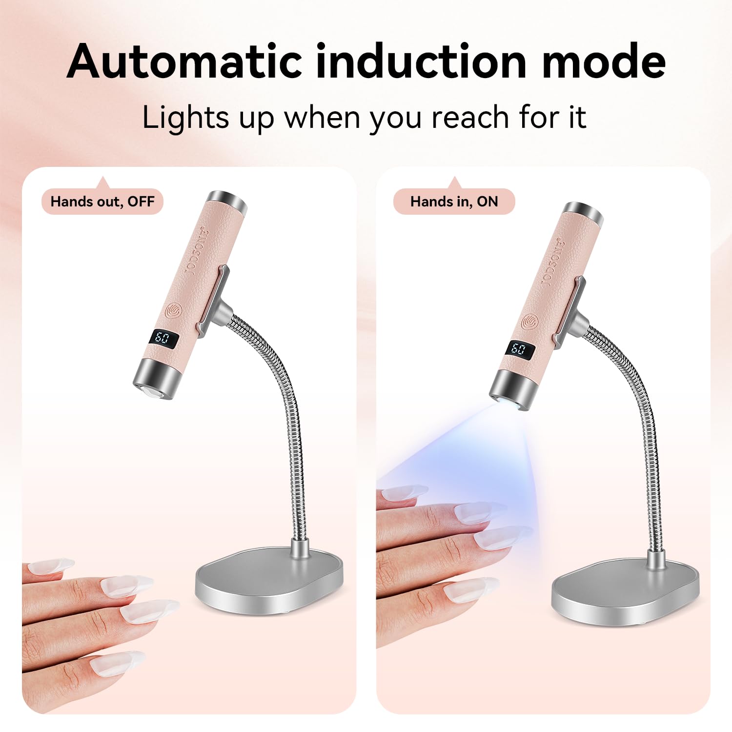 JODSONE Magnetic Bracket U V LED Nail Lamp Cordless Rechargeable Gel Polish Dryer Portable with Smart Sensor 2 Timers LCD Screen for Home DIY & Salon - Image 2
