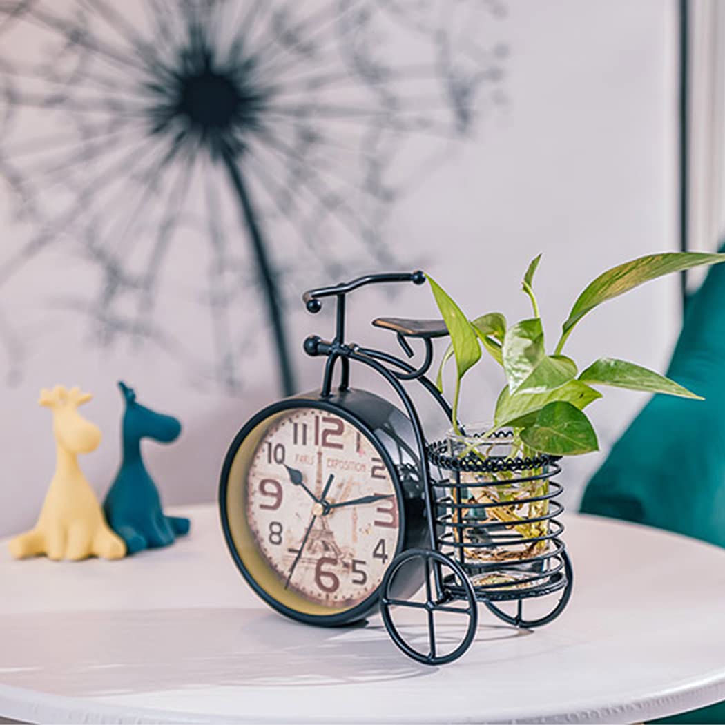 Reloj de Escritorio de Bicicleta de Moda Creativo de Hierro Metal silencioso Reloj de Mesa Sala de Estar Dormitorio decoración