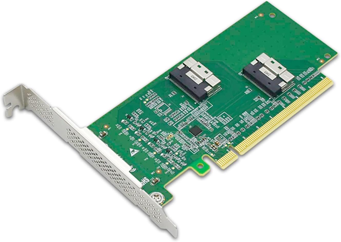 Advanced PCIe X16 to 2 SlimSAS SFF 8654 8i Adapter for Desktop Expansion Highly Speed Data Transfer Stable Connection