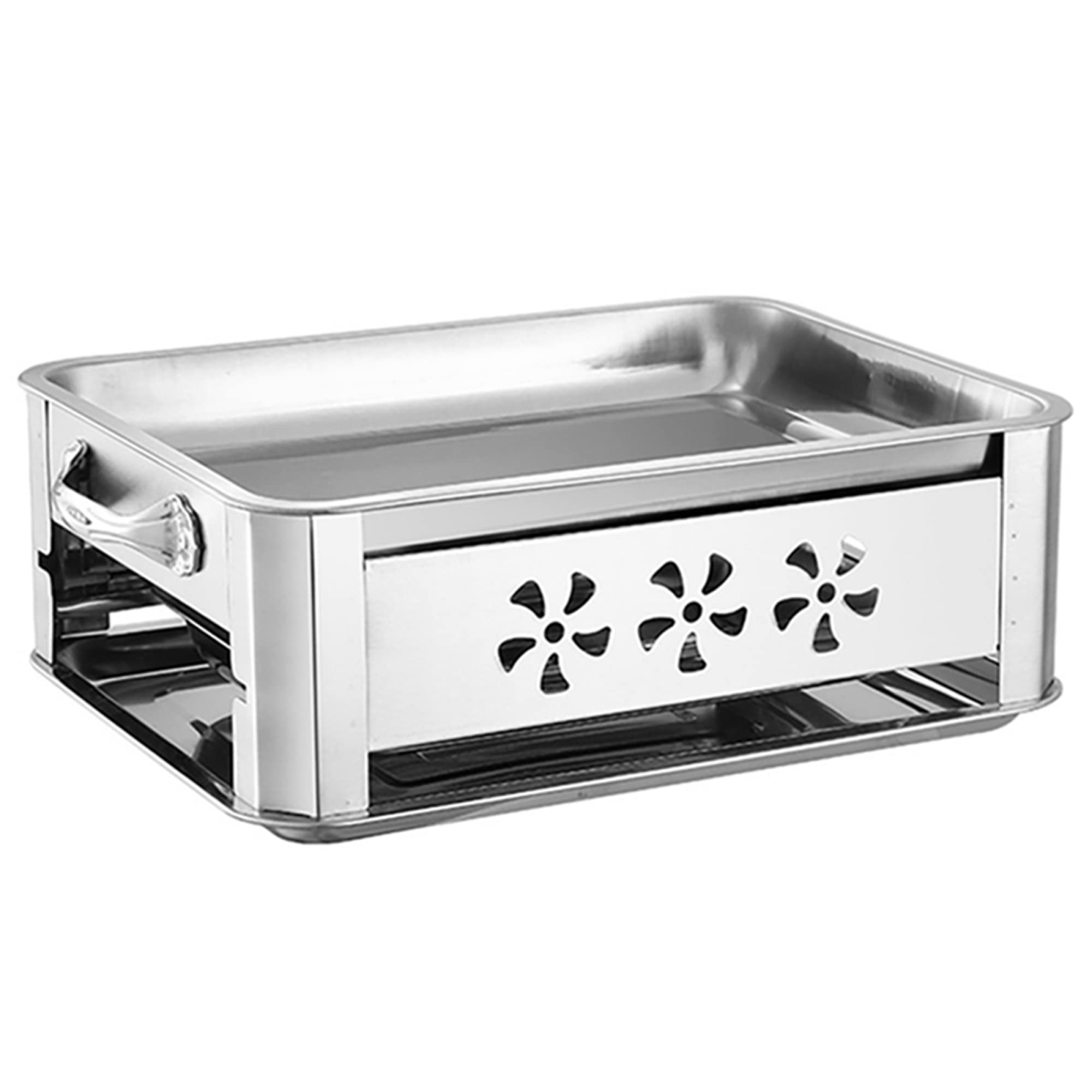Chafing Dish Rectangulaire en Acier Inoxydable avec Support de Chafing Fuel pour Buffet