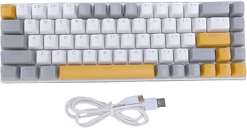 Miniatura 8 de Jectse Teclado RGB para juegos, 60% teclado mecánico con cable con interruptor azul, computadora ergonómica para computadora portátil y juegos