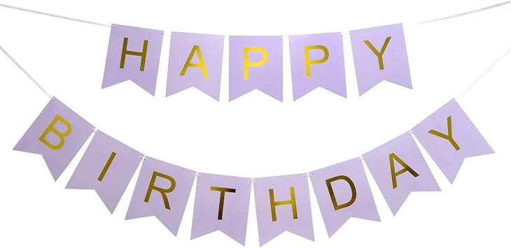 Happy Birthday Banner for Happy 1st 2nd 3rd 5th 10th 13th 16th 18th 21st 30th 40th 50th 60th 90th Birthday Banner,Birthday Party Decorations Supplies Swallowtail Bunting Flag Garland Purple & Gold