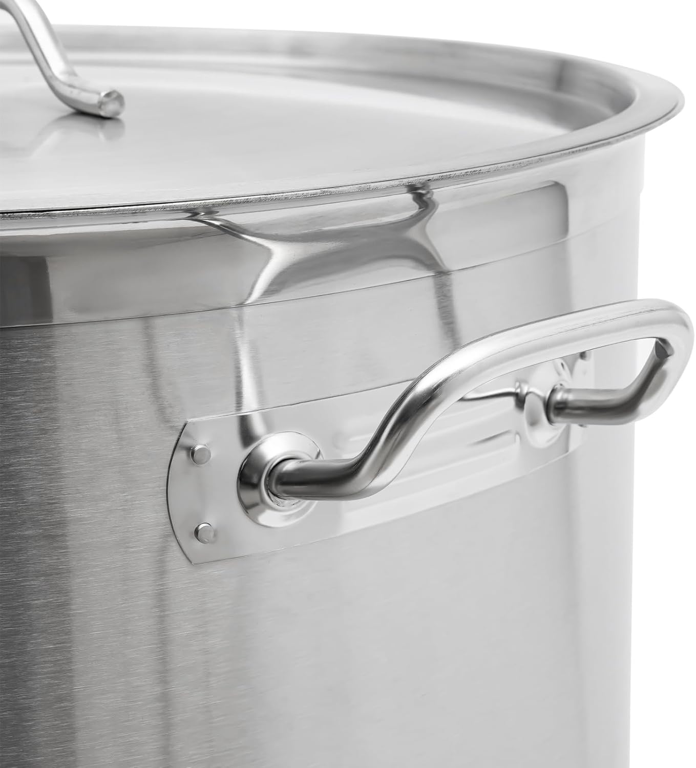 Commercial Grade Large Stock Pot,100QT Heavy Duty Stainless Steel Stockpot, 19.7'' X 19.7'' Large Restaurant Kitchen Cooking Pot, Column Crawfish Boiler|Seafood Boiling Kit,for Induction or Gas Stove