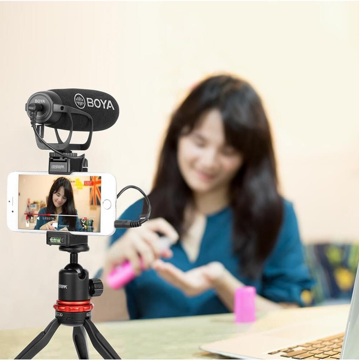 BOYA BY-BM2021 Lightweight Cardioid Video Shotgun Microphone for Smartphone DSLR Electrit Directional Condenser Shotgun Video Microphone Nikon Canon Sony DSLR Camera Camcorder