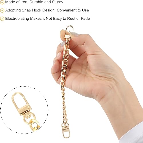 Miniatura 19 de Correa de cadena de metal para bolsa, 4 piezas, bolsa de mano, bolsa de hombro, bolsa cruzada, 15.4 pulgadas, 23.6 pulgadas, 31.4 pulgadas, 47.2