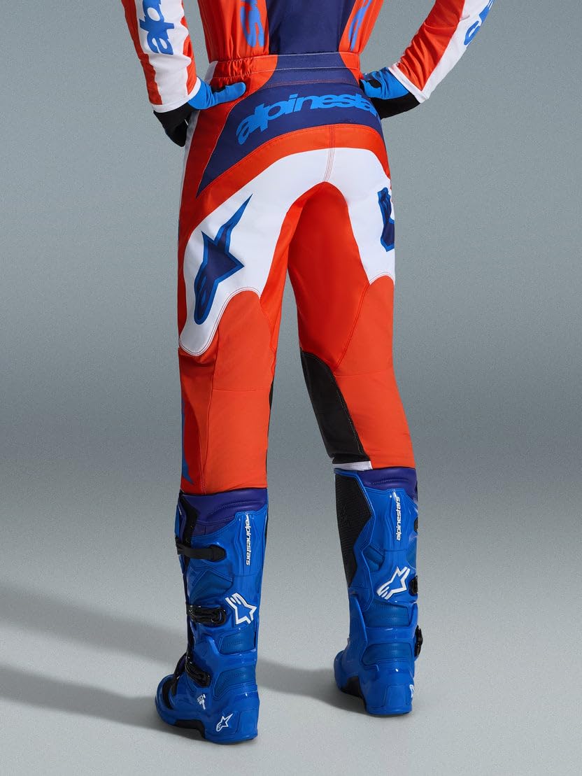 Alpinestars Fluid Grid Pantaloni da motocross, arancione/blu, 36