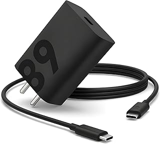 68W USB-C Turbo Power Charger, Fast Charging Adapter with 1m Type-C to Type-C Cable for Moto Edge 30/40/50 Series & Moto G Price In India