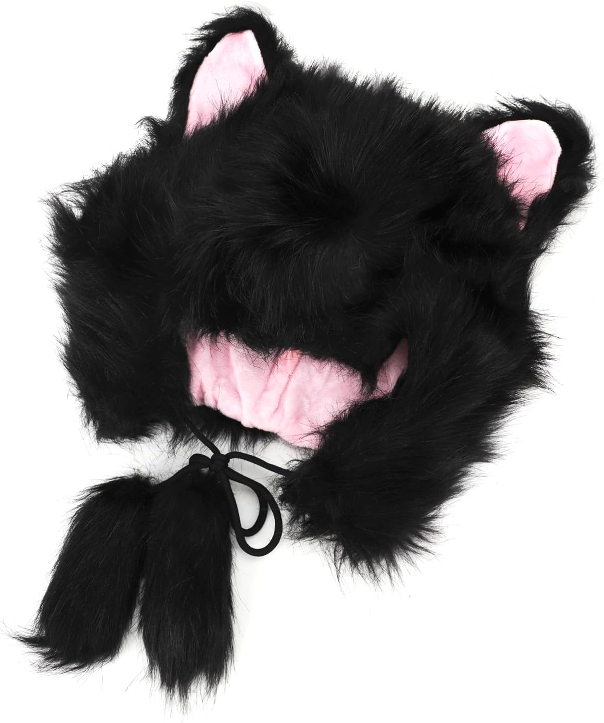 Cute Warm Plush Furry Faux Fur Hood Hat Spirit Ears Wolf Bear Cat Halloween Costume Xmas Winter Hood