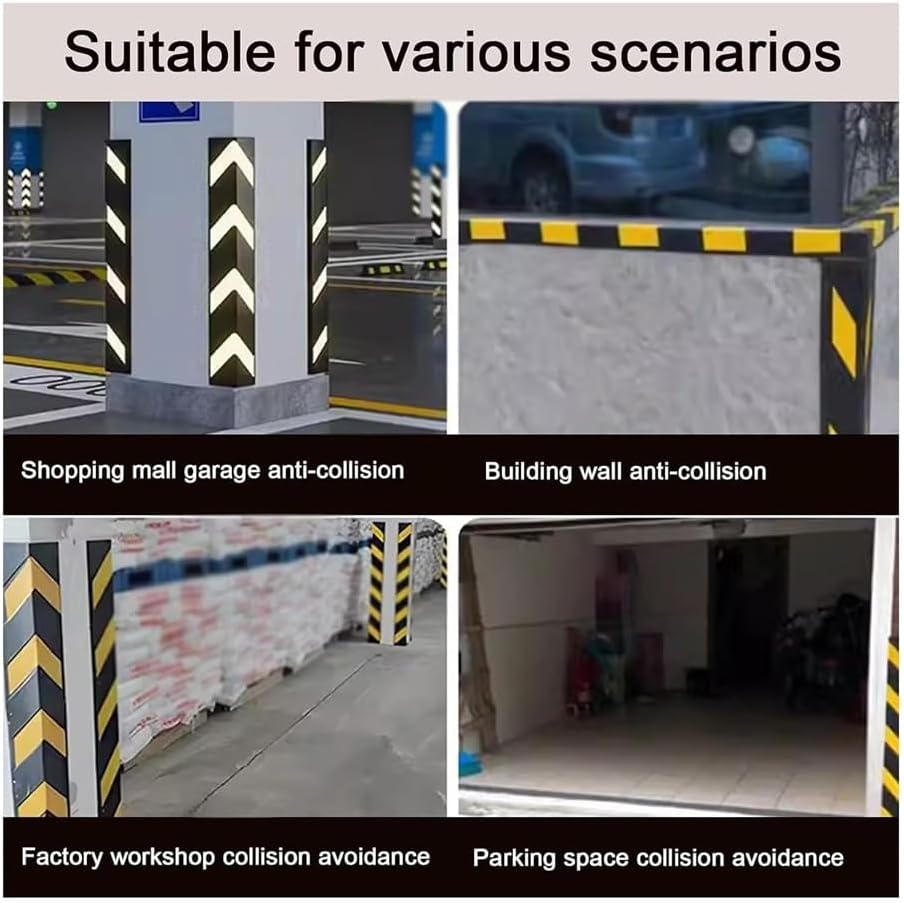 Wall corner protectors, Rubber Wall Corner Guard, Safety Warning Reflective, AntiImpact Column(1pcs)