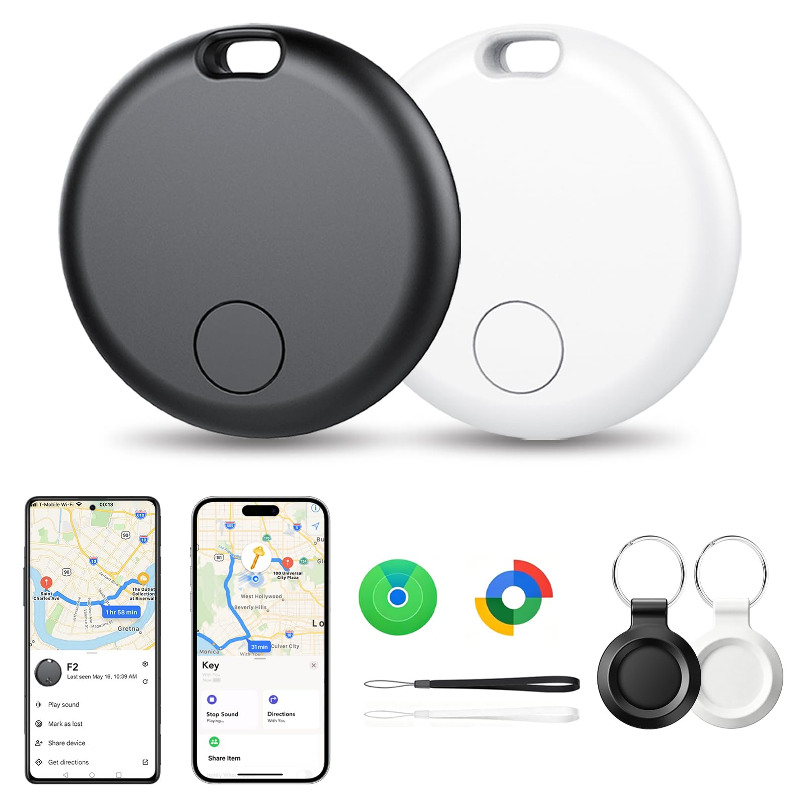 Localizzatore Bluetooth Doppio Sistema, Localizzatore Oggetti iOS/Android, IP68