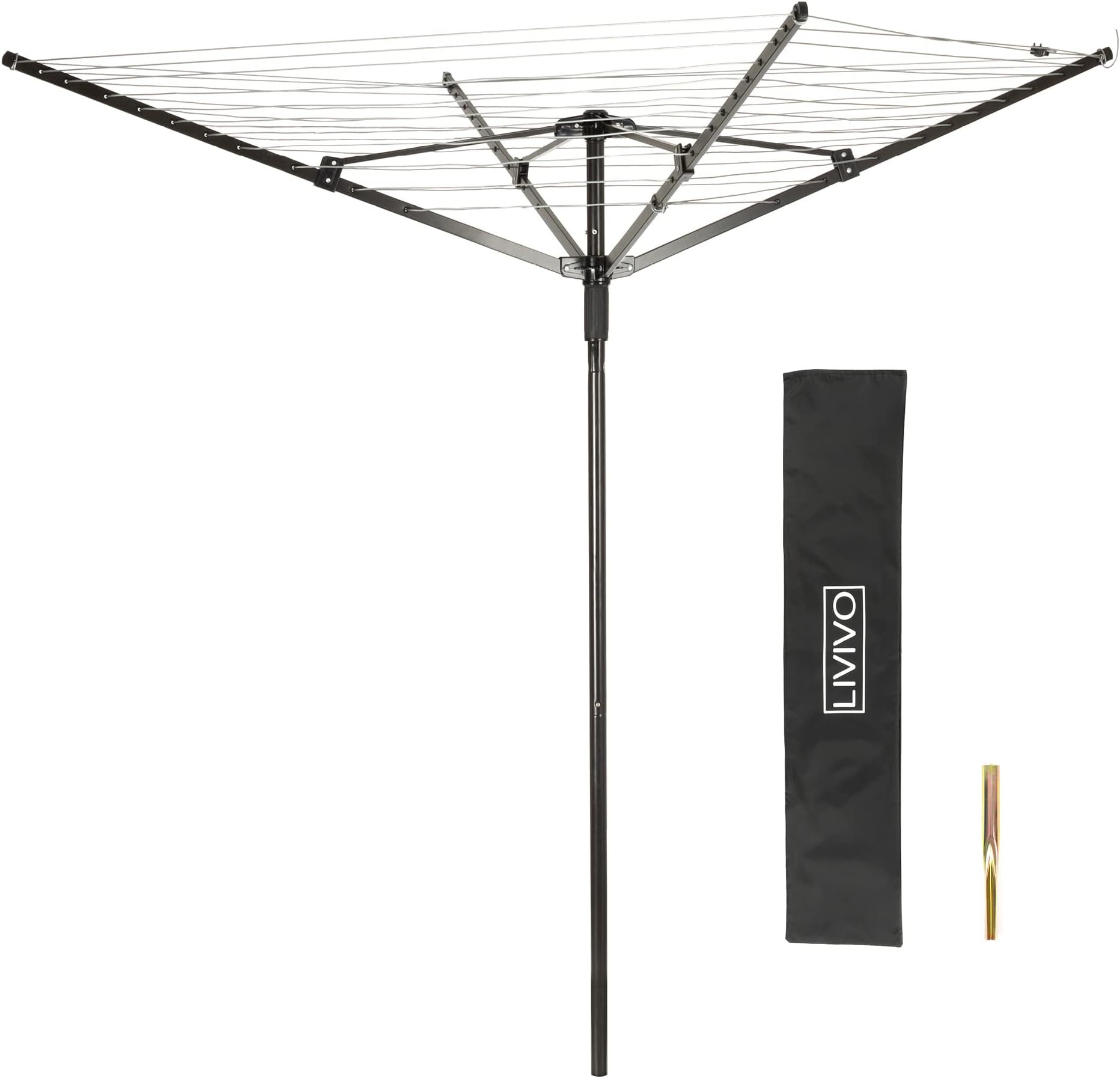 FiNeWaY Folding 4 Arm Rotary Airer Garden Washing Line Clothes Dryer