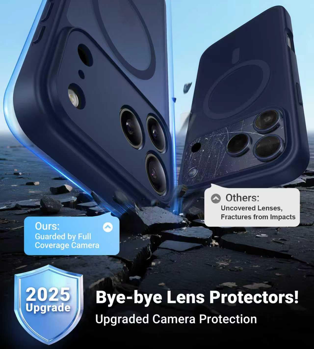 Magnetic for iPhone 17 Pro Max Case, Full Camera Protection, Compatible with MagSafe, Military-Grade Shockproof, Anti-Slip, Matte Slim Cover for i Phone 17 Pro Max Phone Case 6.9", Blue