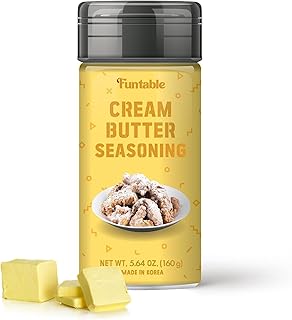 Funtable Cream Butter Seasoning (5.64 oz, 160g) - Sweet & Creamy Butter Flavor Powder, Easy to Use Perfect Seasoning for Chicken, Nuggets, Popcorn, Nachos & More.