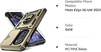 Vista 9 de Motorola Moto Edge 2022 - Funda para cámara deslizante integrada y protector de pantalla no para Edge Plus, resistente a prueba de golpes, funda