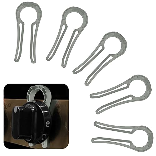 Cerradura para pomo de estufa de gas, a prueba de bebés, para seguridad infantil (paquete de 5), color gris