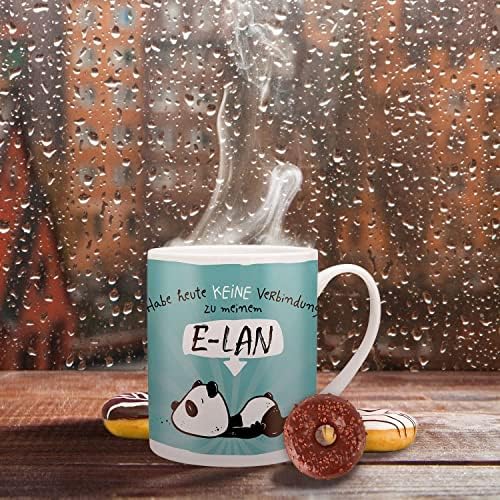 Hope & Gloria 45673 XL Jumbo motyw pandy E-LAN, kawa, porcelana, 60 cl, z banderolą prezentową, niebieska filiżanka
