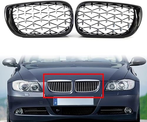 Miniatura 5 de GZYF Parrilla de riñón de parachoques delantero para BMW Serie 3 E46 4 puertas 2002-2005, 1 par
