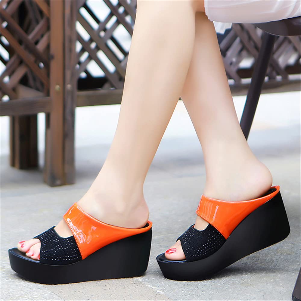Morbuy Sandali Donna Zeppa Estate - Roma Comoda Plateau 5 Cm, Tacco 11 Cm, Taglia Larga 41, Colore Nero