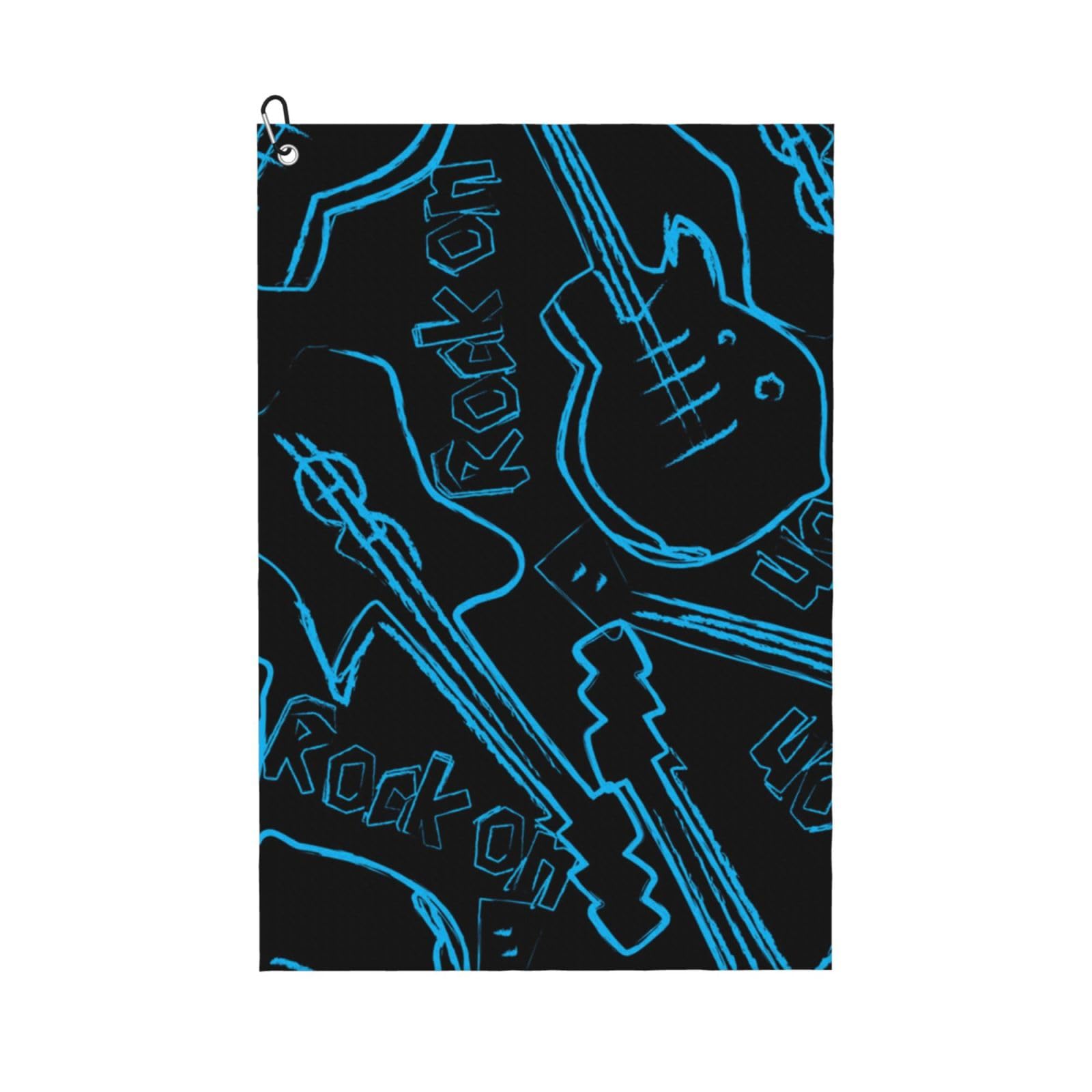 Hnnkloy Rock Guitars, 16x24 in Portable Waffle Golf Towels with Carabiner Clip for Golf Bag