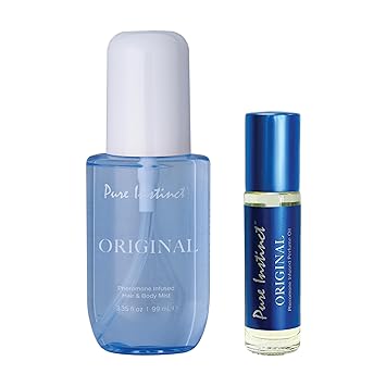 Pure Instinct ORIGINAL Pheromone Mist & Roll-On Bundle Hair & Body Spray + Essential Oil Perfume Unisex, Travel Friendly