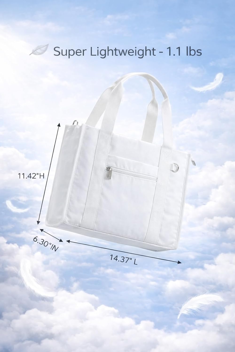 Fancy Forest Work Tote Bag for Women, Zippered Puffer Tote Crossbody, Lightweight Multi-Pocket, RFID Pocket, Luggage Sleeve