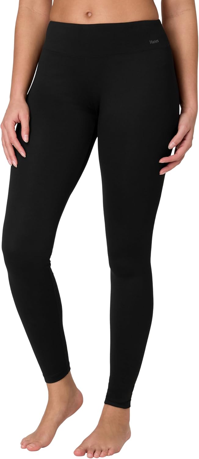 Hanes Womens Base Layer Leggings, Warm Leggings for Women, Moisture-Wicking, Odor Protection