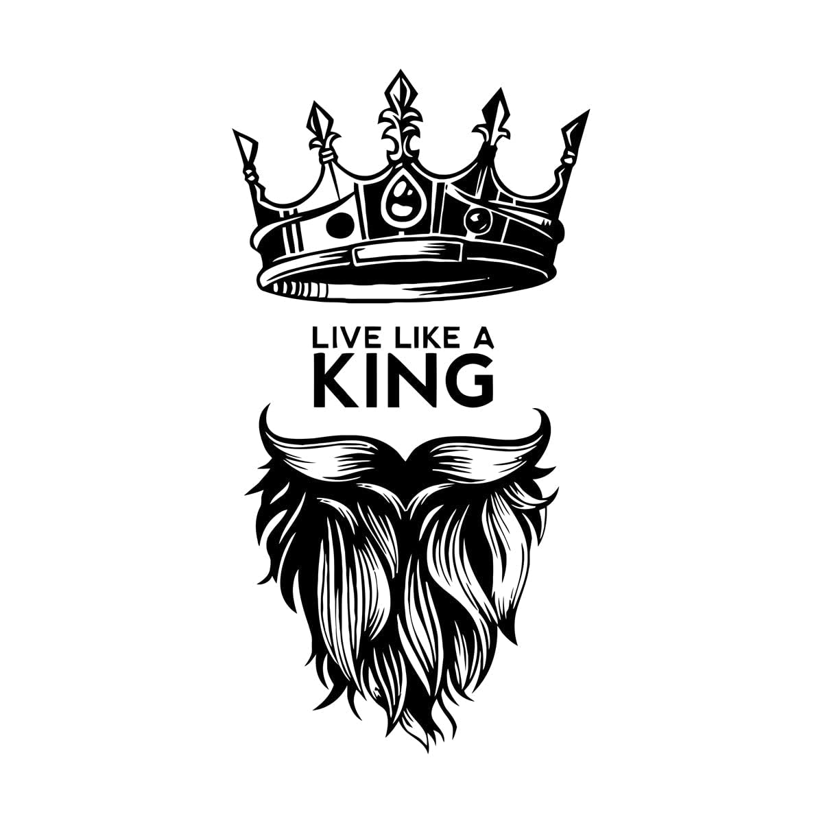 Lzhouting Wall Stickers 4637 Live Like A King Vinyl Wall Decal Quote King Crown Nursery Kids Room Vinyl Wall Stickers For Bedroom Decoration Wallpaper Small - 30X57cm