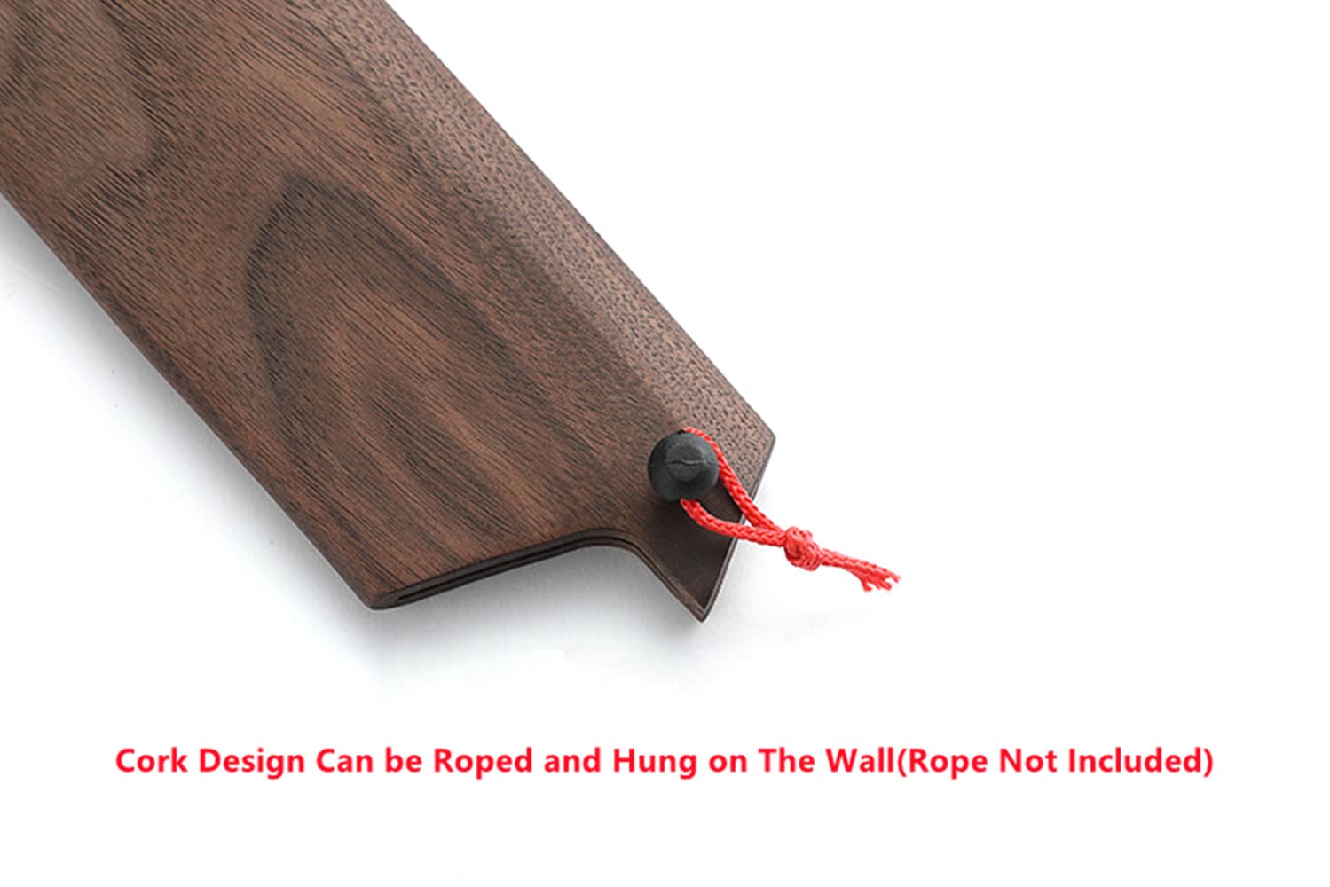 Aibote Handmade Natural Black Walnut Wood Steak Knife Sheath 5 inch,Magnetic Knives Case Holder Protector Wooden Cover