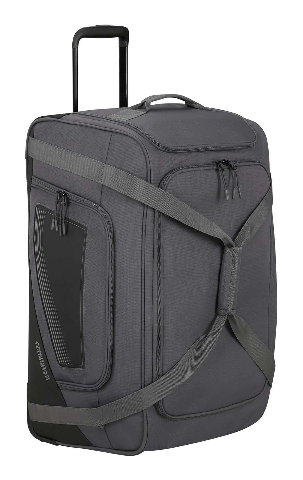 American Tourister City Racer - Torba podróżna z kółkami 68 cm, 98 L - Dużo miejsca do przechowywania i oddzielna komora na buty - Wodoodporna, wiele uchwytów, wytrzymała - Czarna