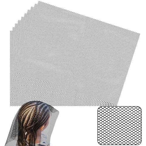 Luinabio 10 Pcs 26 x 18 Inch Black Hair Net Stretch Weaving Nets Hair Accessories for Sew in Weave
