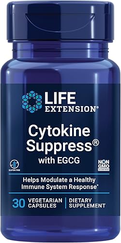 Life Extension Cytokine Suppress with EGCG - Inflammation Management Supplement - For Immune System Response - Non-GMO Gluten-Free - 30 Vegetarian