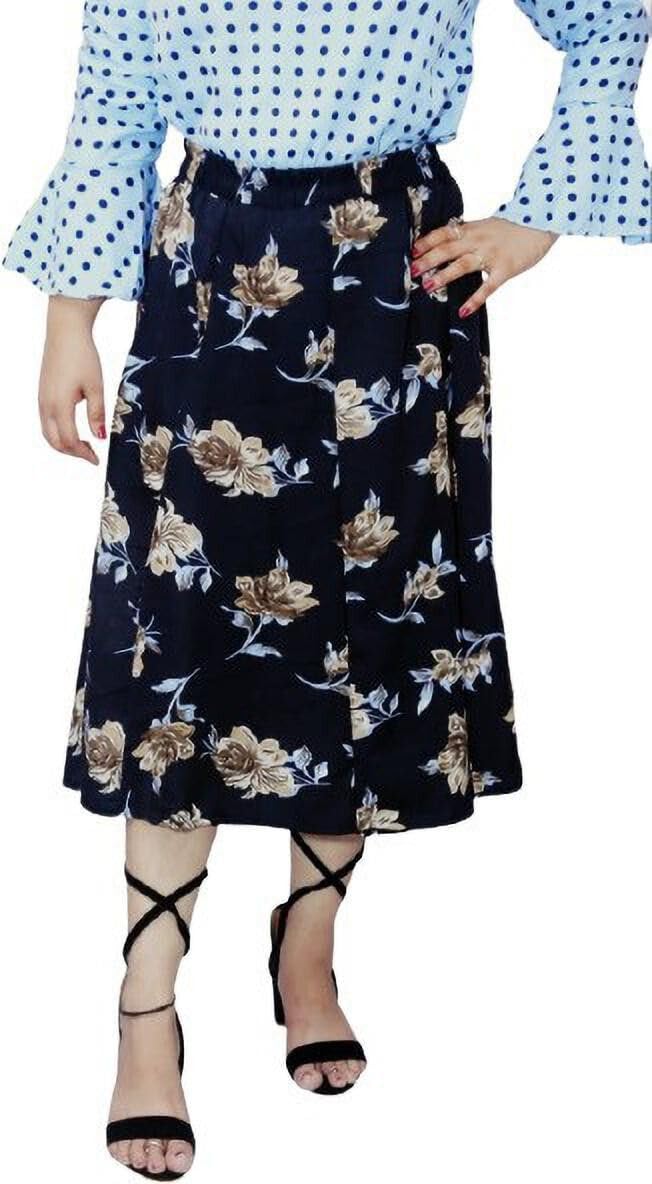 Beer and Kabeer Enterprises' Women’s Crepe Midi Length with Allover Paisley Printed Flared Elastic Waist Skirt_Mai_New_IBPNL-Parent-picture-53