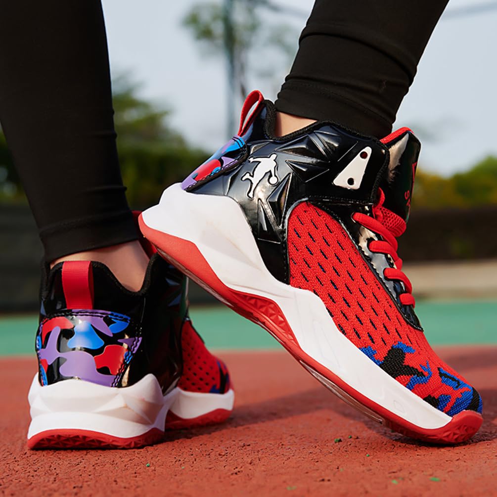Zapatillas de Baloncesto para Niños Transpirable Zapatillas de Deportivas Moda Zapatos de Baloncesto Antideslizantes Zapatillas de Bsquetbol Aire Libre Ligeras Zapatos de Running