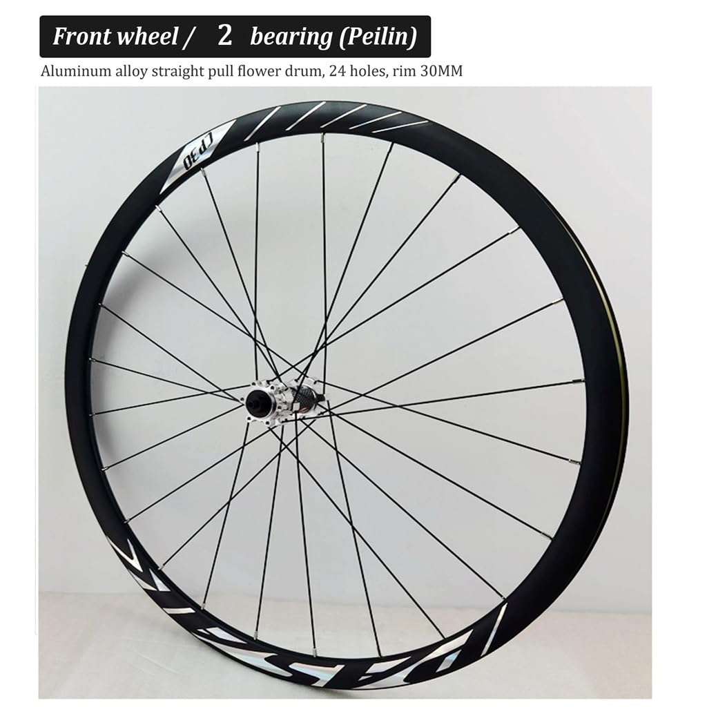 Koła rowerowe wyścigowe 700C, aluminiowe hamulce tarczowe, 70 cm, zestaw kół do roweru górskiego, 30 mm, obręcz rowerowa, 24 otwory dla prędkości 7/8/9/10/11, 1820 g