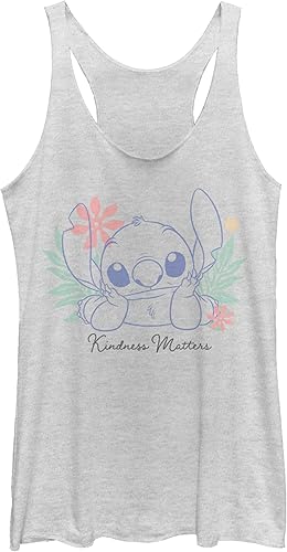 Disney Camiseta sin mangas Lilo & Stitch Kindness Matters Tri-Blend Racerback para mujer