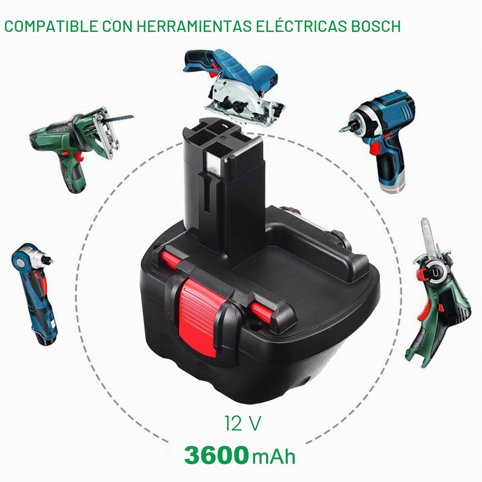 Kengdor 2X Batería de Repuesto 12V 3.6Ah Ni-MH para Bosch BAT043 BAT045 BAT120 BAT139 2607335542 2607335526 2607335274 2607335709 GSR 12-2 12VE-2 PSR 12 GSB 12VE-2 22612 23612 32612