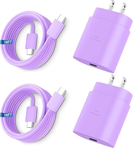 Cargador súper rápido tipo C, cargador de pared USB C de 25 W de carga rápida para Samsung Galaxy S25 Ultra/S25/S25+/S24+/S24 Ultra/S24/S24+/S23