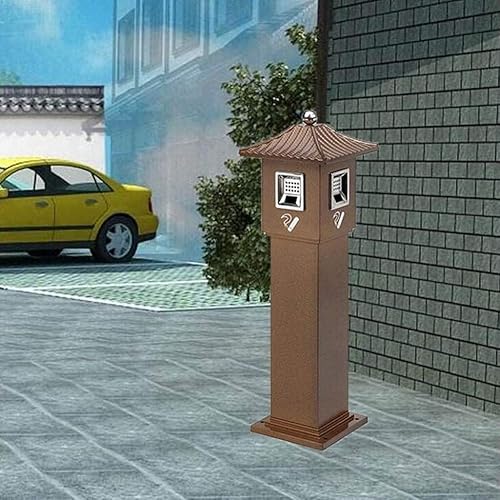 Miniatura 5 de Bote de basura Stainless Steel Outdoor Ashtray Vertical Cigarette Butt Column Fixed Hotel Outdoor Trash Can with Ashtray Out Smoke Head Tube