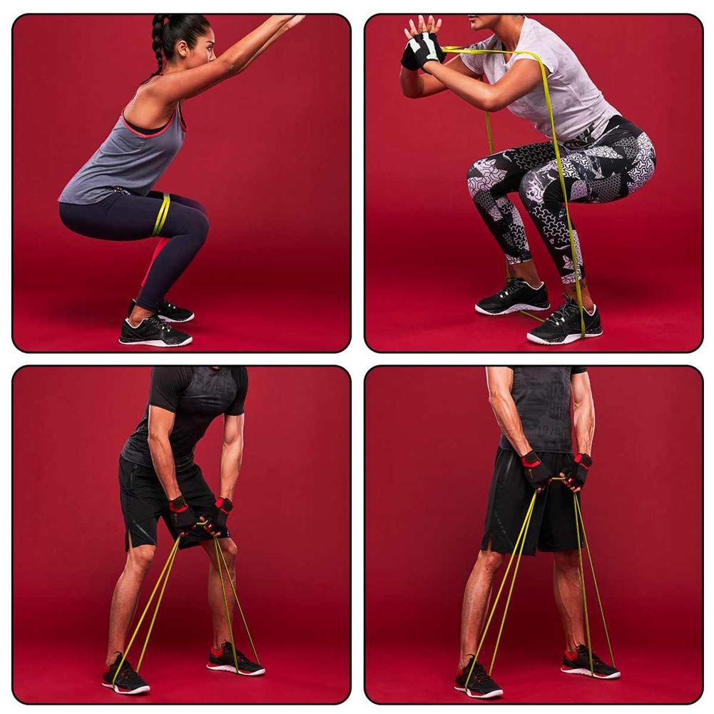 6 Fasce Elastiche Resistenza Per Fitness, Yoga, Glutei – Set Con Sacchetto – Palestra Casa