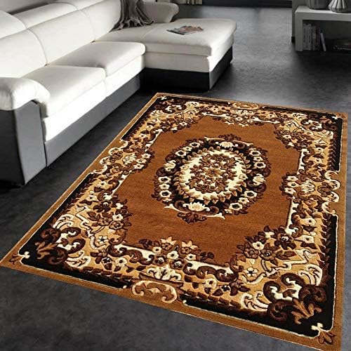 Aksha CarpetAksha Carpet Thick & Soft Hand Embossed Cutting Washable Carpets for Home Bedroom Size 5 x 7 Feet Approx Color Multi