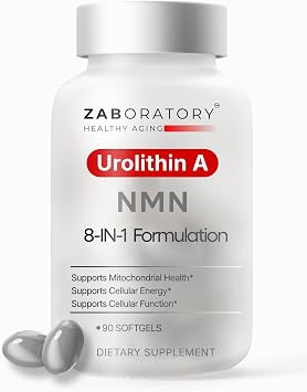 ZAB Urolithin A Supplement Softgels with NMN, Ubiquinol CoQ10, PQQ, TMG | Support Mitochondrial Health & Cellular Energy For Men & Women, 90 Softgels, 30 Servings