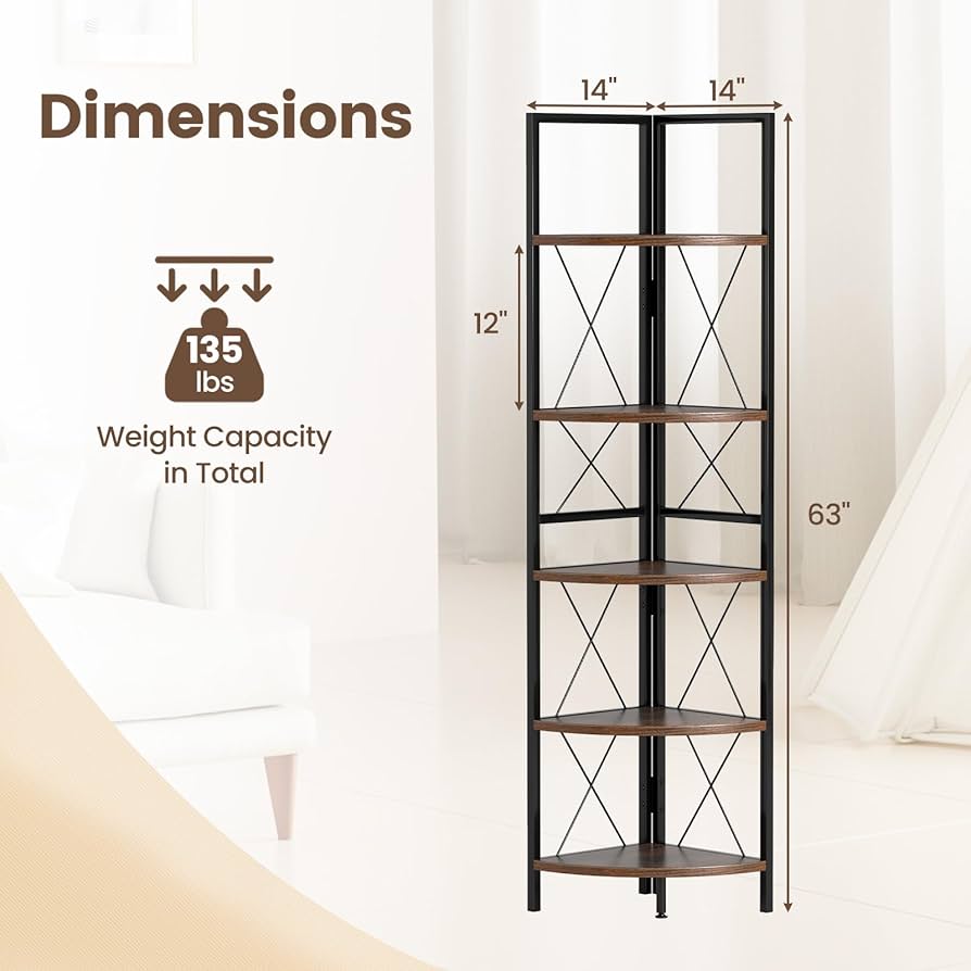 Amazon.com: Giantex 5-Tier Corner Shelf, 63 Amazon.com: Giantex 5-Tier Corner Shelf, 63