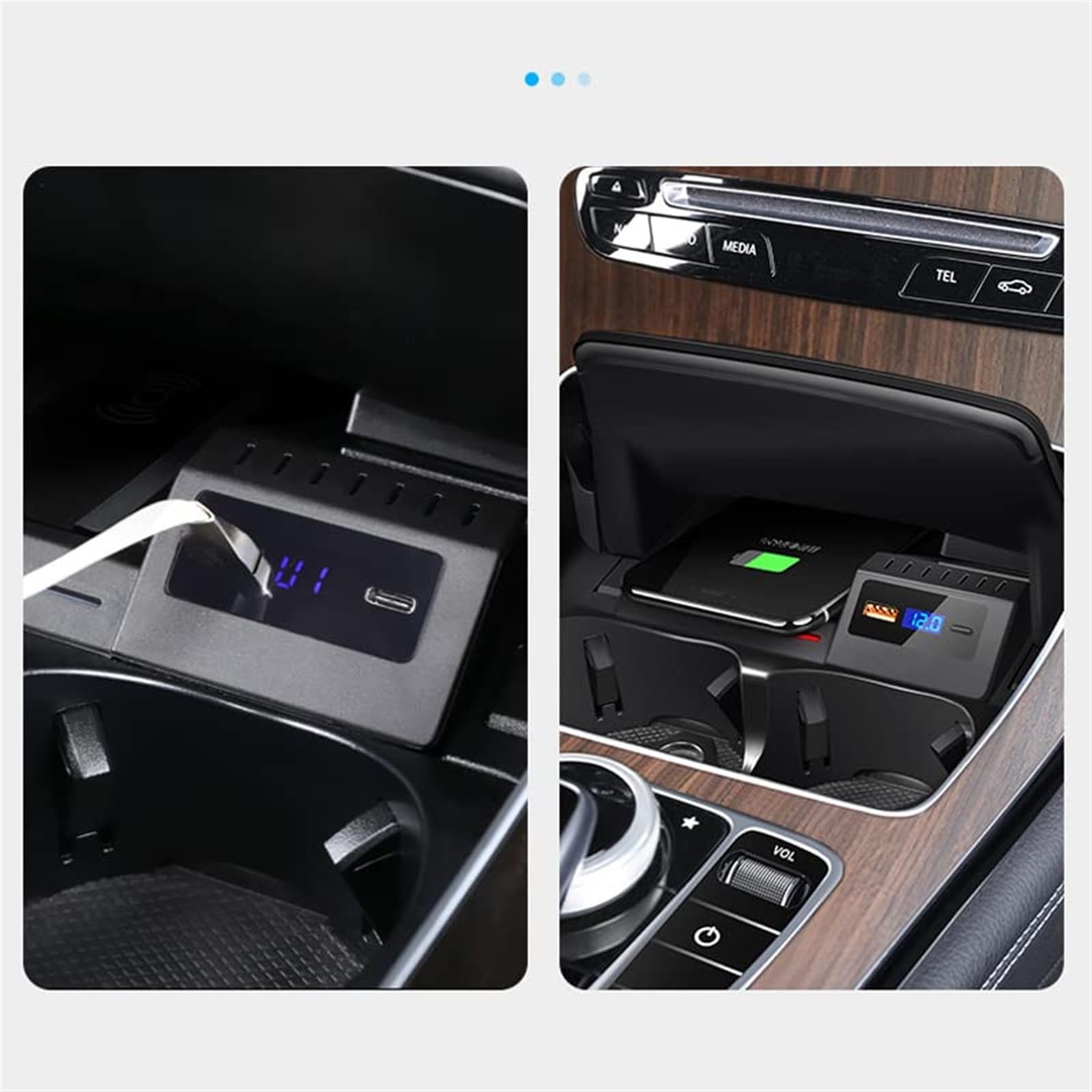 Dla, W205 C43 C63 GLC 43 GLC 63 X253 C klasa GLC 15W telefon samochodowy bezprzewodowa ładowarka QI USB Panel ładowania telefonu Bezprzewodowa ładowarka samochodowa