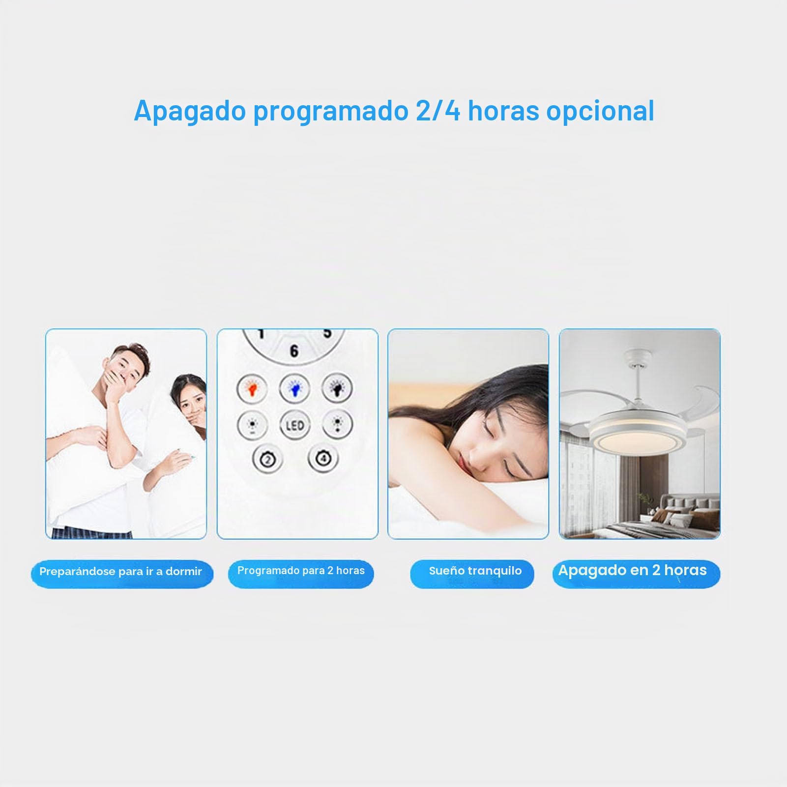 Kit de Control Remoto de Luz del Ventilador de Techo, Regulación de Velocidad de 6 Engranajes Brillo Ajustable de Brillo Ajustable 2H 4H Temporizador Universal Ventilador de