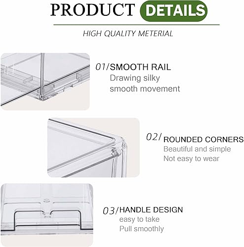 Miniatura 4 de Contenedores de almacenamiento de frutas para refrigerador, paquete de 2 contenedores apilables para refrigerador, sin BPA, contenedores de