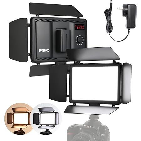 Sutefoto T18 LED Video Light, Indoor & Outdoor 2000 Lumens Panel Light for Photography, IP65 Waterproof & Drop Protection, CRI 96+ Color Temperature Dimmable 3200K-5600K Bi-Color Camera Light